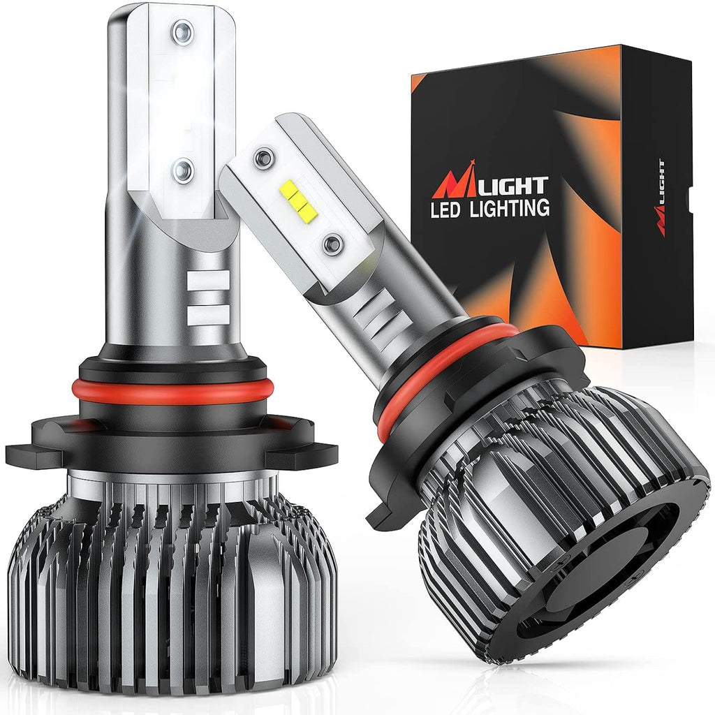 Motor Vehicle Lighting Nilight E1 9006 LED Headlight Bulbs, 350% Brighter, 50W 10000 Lumens HB4 LED Low Beam, Mini Size LED Headlight Conversion Kit, 6000K Cool White, 2-Pack